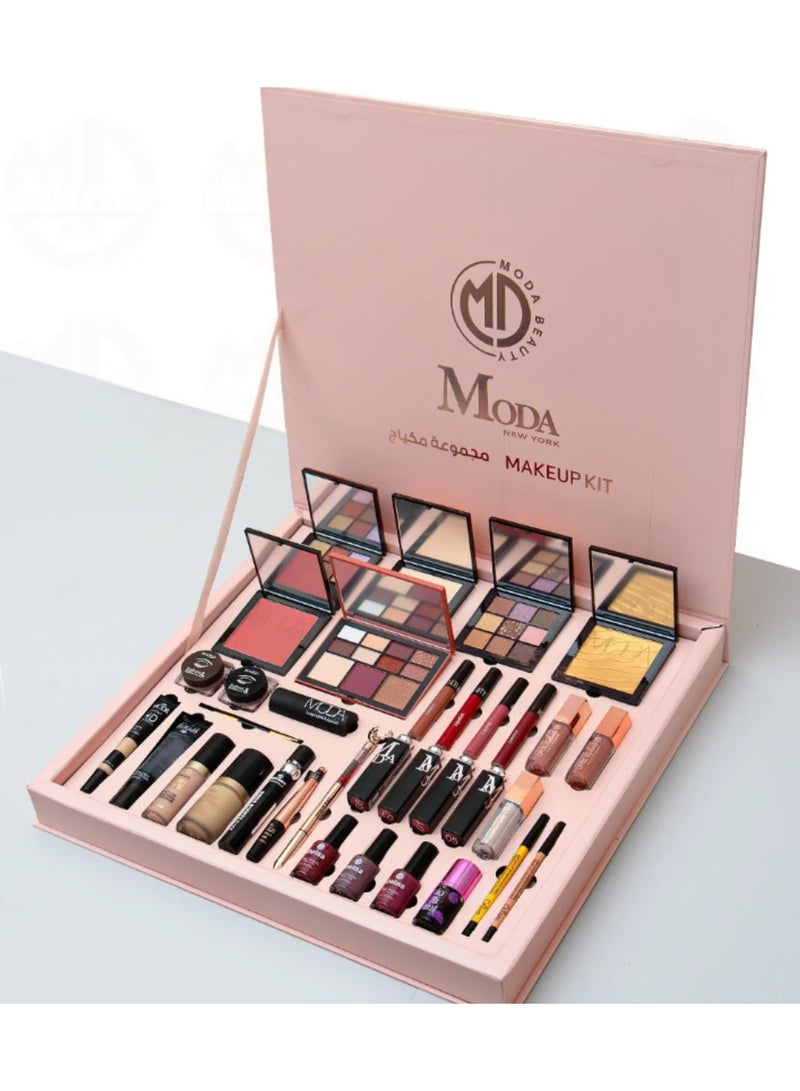 MODA New Golden Rose Box – Complete Makeup Set | 34 Pieces - Image 1